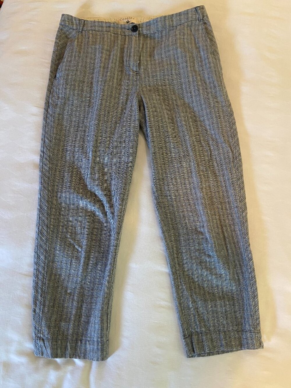 Cotelac Cotton Blend Plaid Pants, Size 8